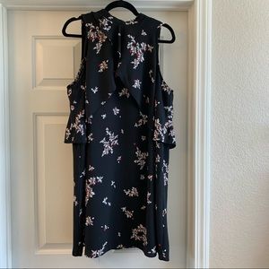 XL Apt. 9 High Neck Sleeveless Black Floral Dress